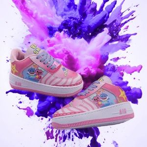 Toddler Custom Pink Baby shark Shoes size 7C